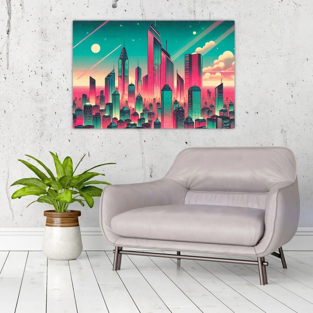 Obraz – Veľkomesto v pop-art štýle (90x60 cm)