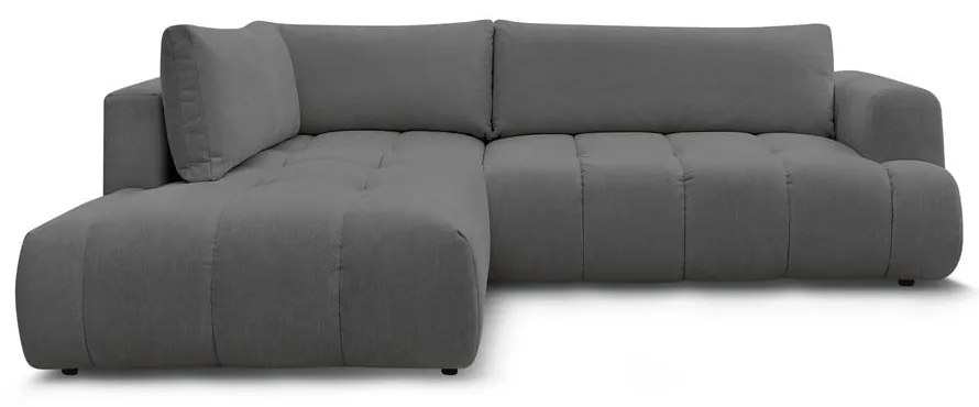 Tmavosivá rozkladacia/s úložným priestorom rohová pohovka (ľavý roh/do L) Fuji – Bobochic Paris