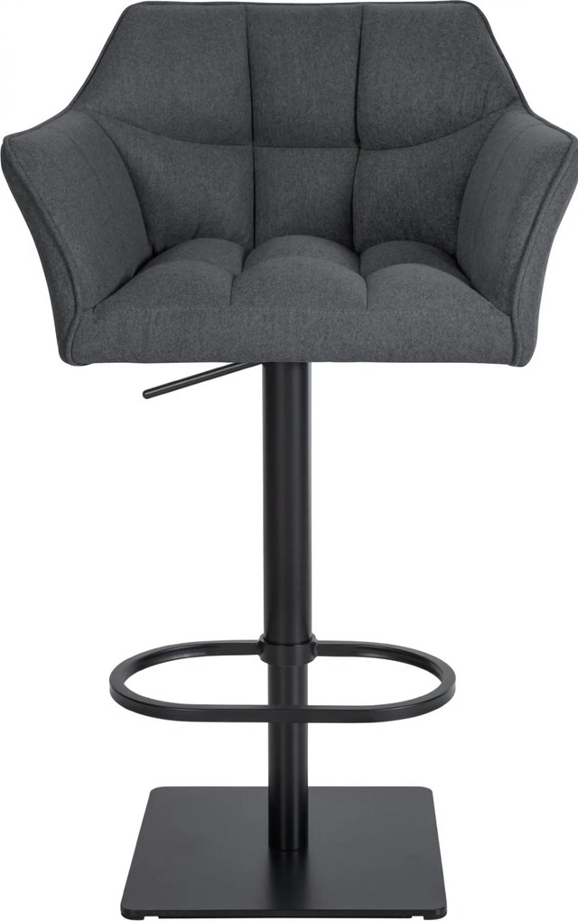 Barová stolička Damaso B - filc, čierny rám - Sivá
