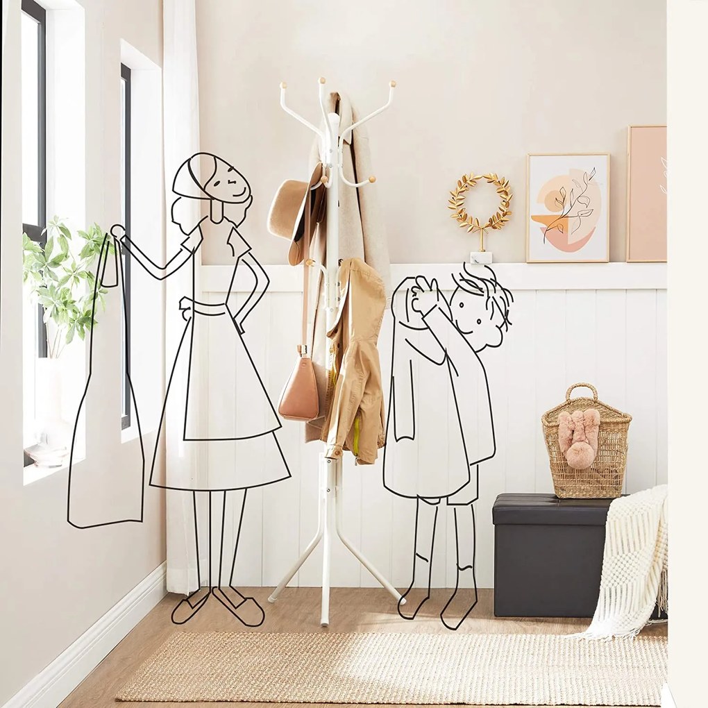 SongmicsHome Stojanový vešiak, SANDRA 44x182cm, biela