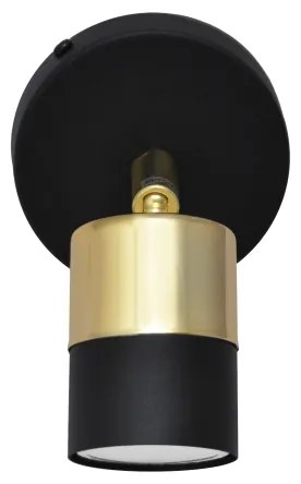 LED Nástenné bodové svietidlo TUBSSON 1xGU10/4,8W/230V čierna/zlatá