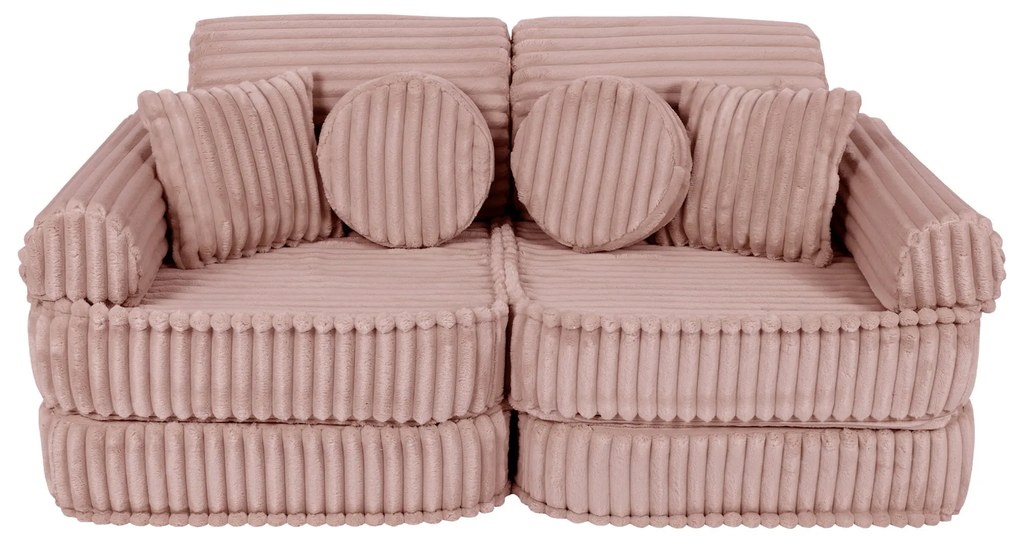 MeowBaby® Churros detská pohovka Plus, Ruby Chocolate Pink