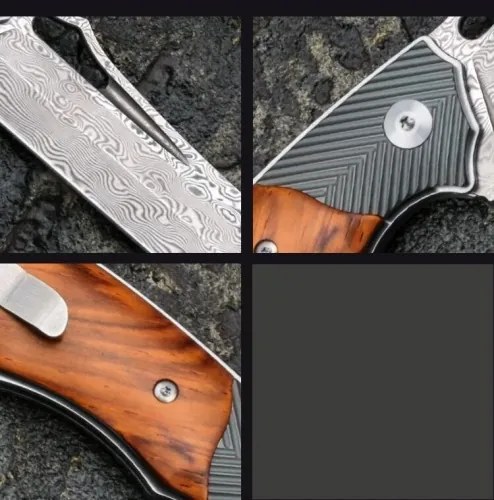 KnifeBoss damaškový zatvárací nôž Titan Rose wood