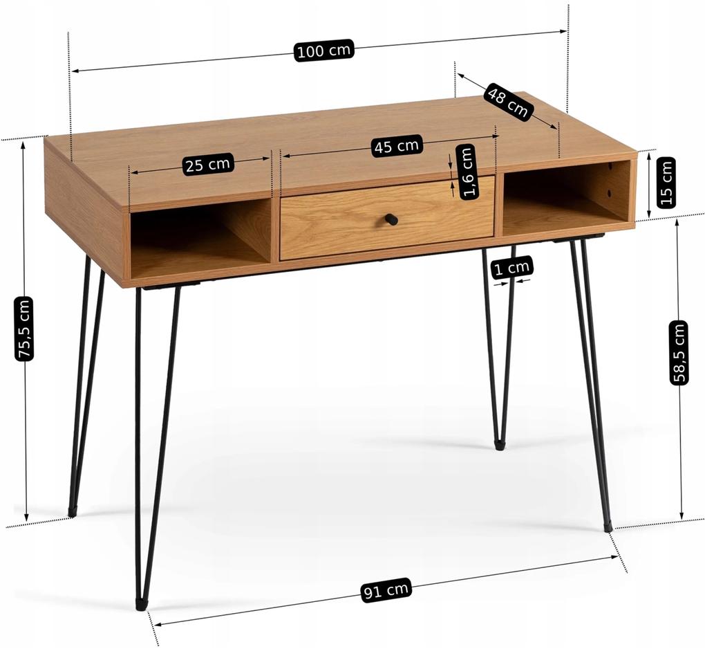 PROXIMA.store - Minimalistický písací stôl LAMICA FARBA: hnedá