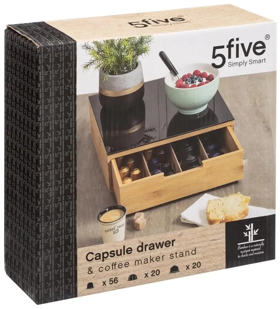 Drevený organizér na kávové kapsuly Modern, 30x30x10 cm