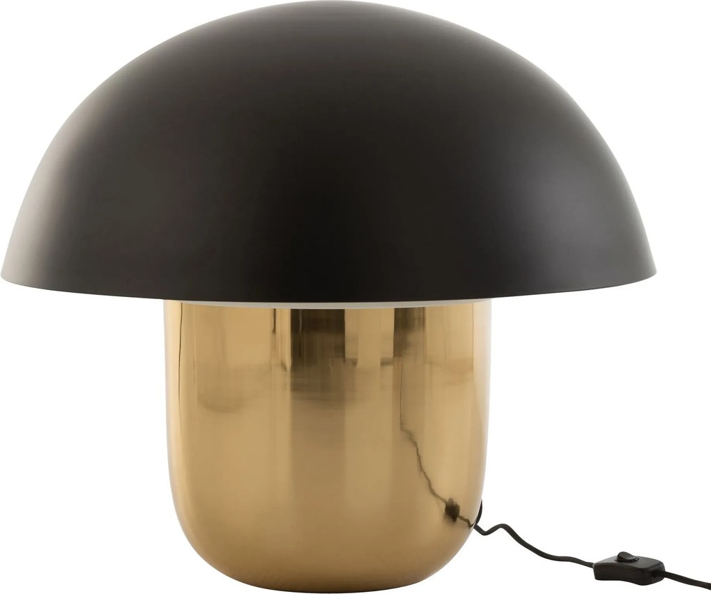 Čierno-zlatá kovová stolná lampa Mushroom Large - Ø 50*45cm