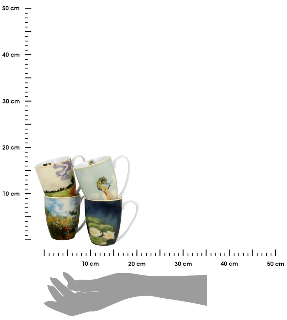 Porcelánový hrnček Monet 350 ml sada 4ks