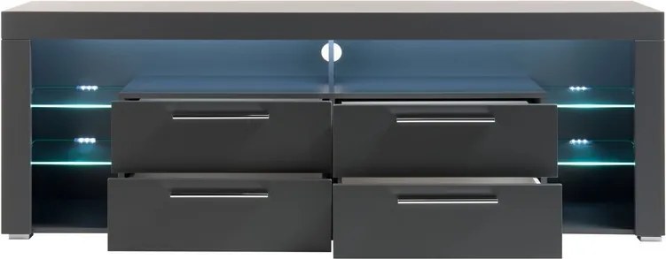 TV stolík Goal,  šedý, s osvetlením