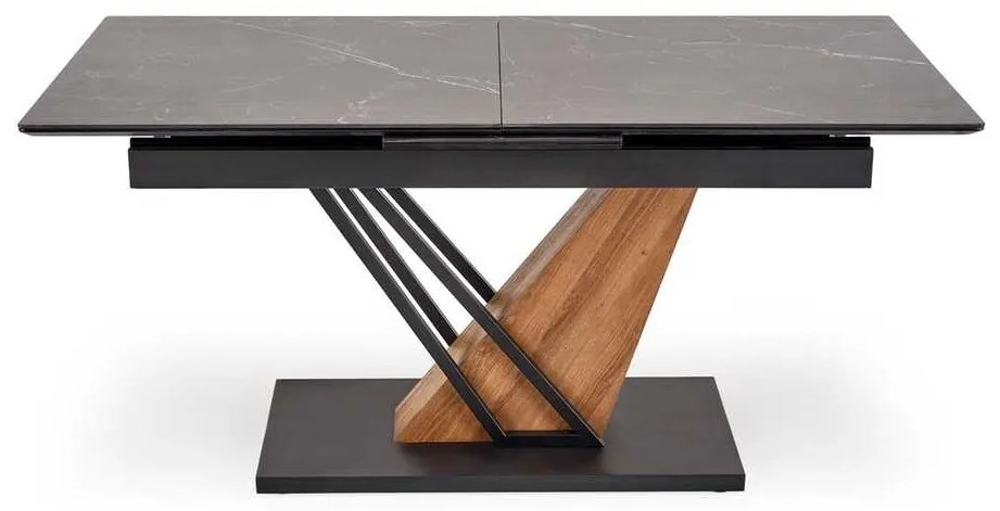 Jedálenský stôl Sterzo 140-180 x 90 cm, čierna / dub zlatý