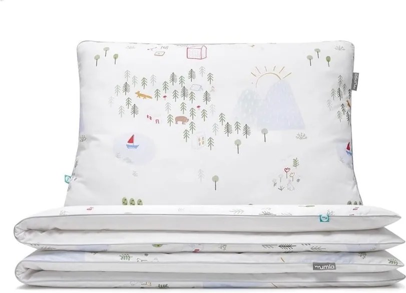 Detské bavlnené posteľné obliečky Mumla Maps, 100 × 135 cm