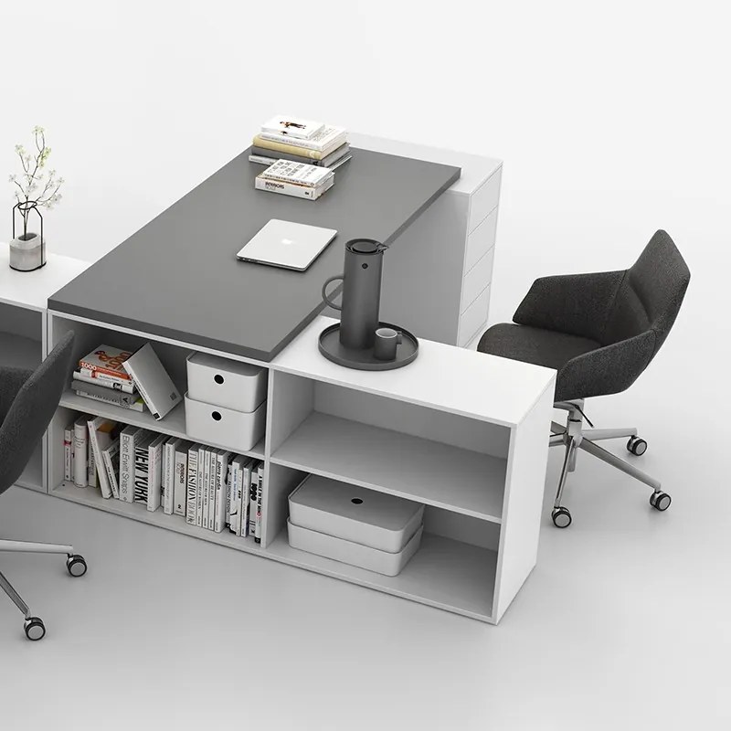 Skrinka nízka otvorená dlhá BLOCK White