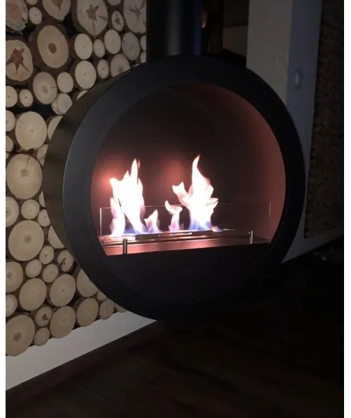 InFire - Závesný BIO krb pr. 70 cm čierna