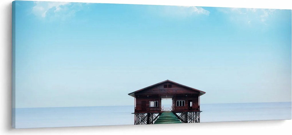 Obraz domu na mori (120x50 cm)