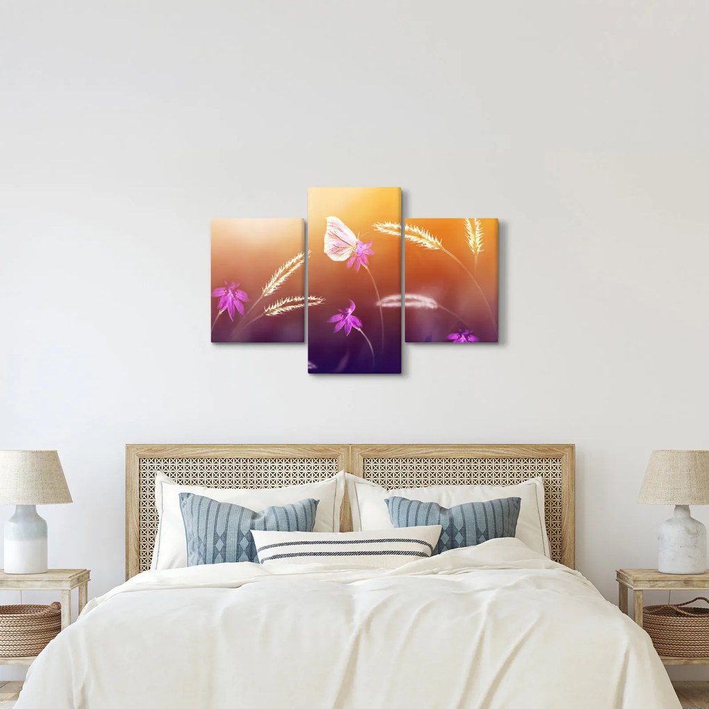 Obraz - Ružový motýľ (90x60 cm)