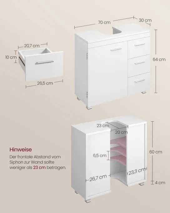 Skrinka pod umývadlo BBK504W01
