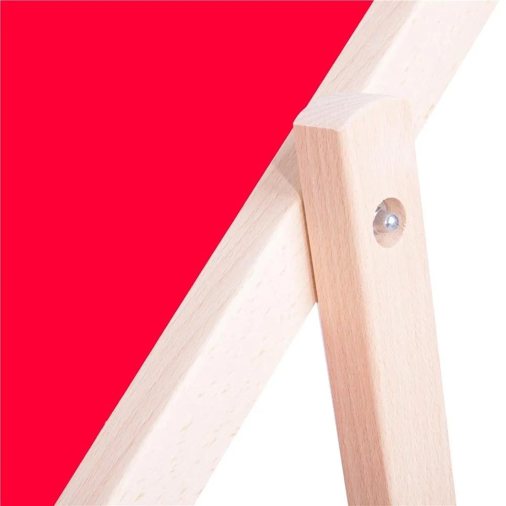 Drevené lehátko SPRINGOS DC003 OXFORD10 - červené