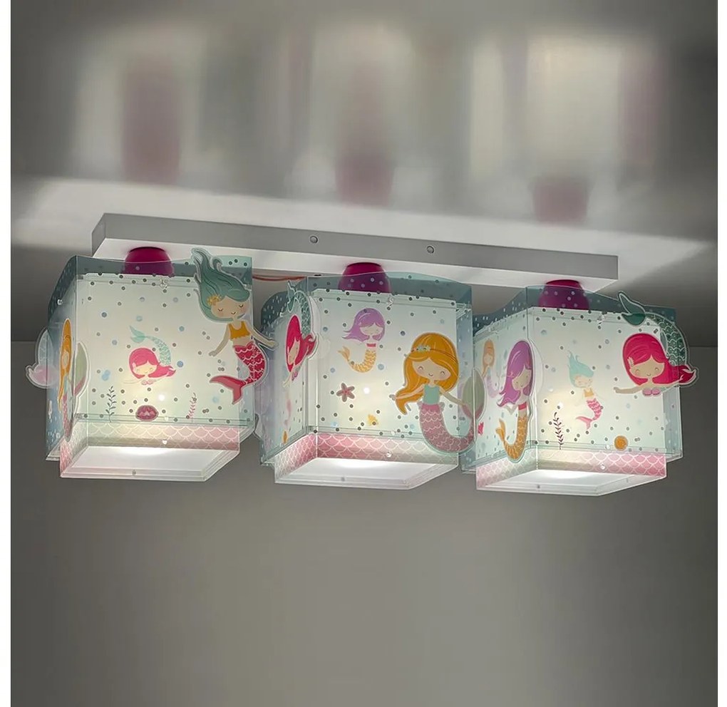 Dalber 63443 - Detské stropné svietidlo MERMAIDS 3xE27/60W/230V