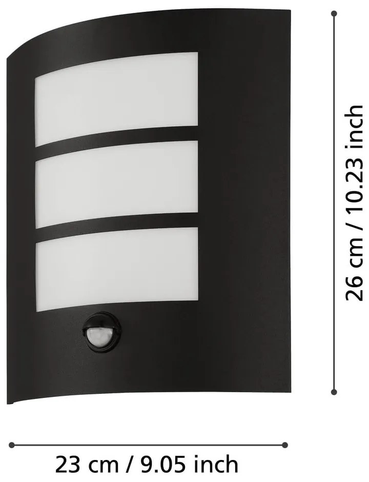 Nástenné vonkajšie svietidlo (výška 26 cm) CITY – EGLO