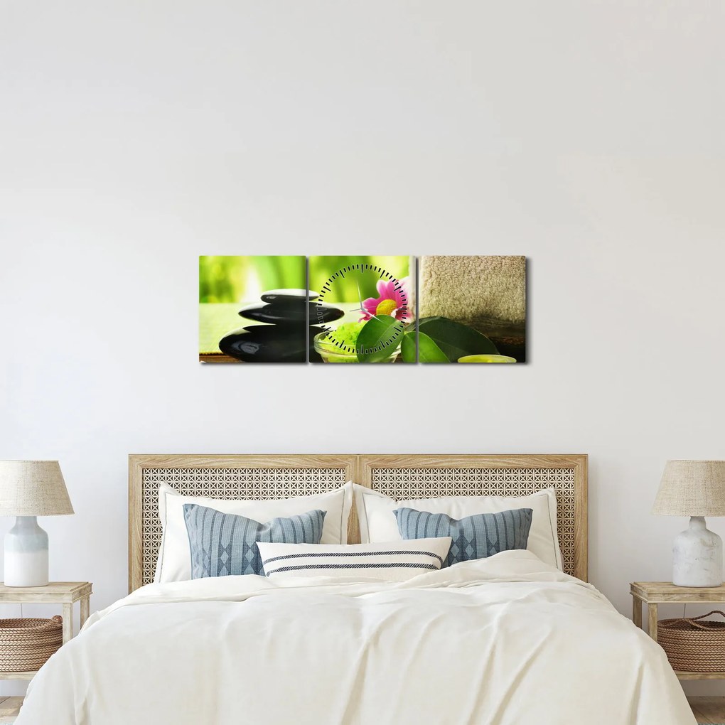 Obraz masážnych pomôcok (s hodinami) (90x30 cm)