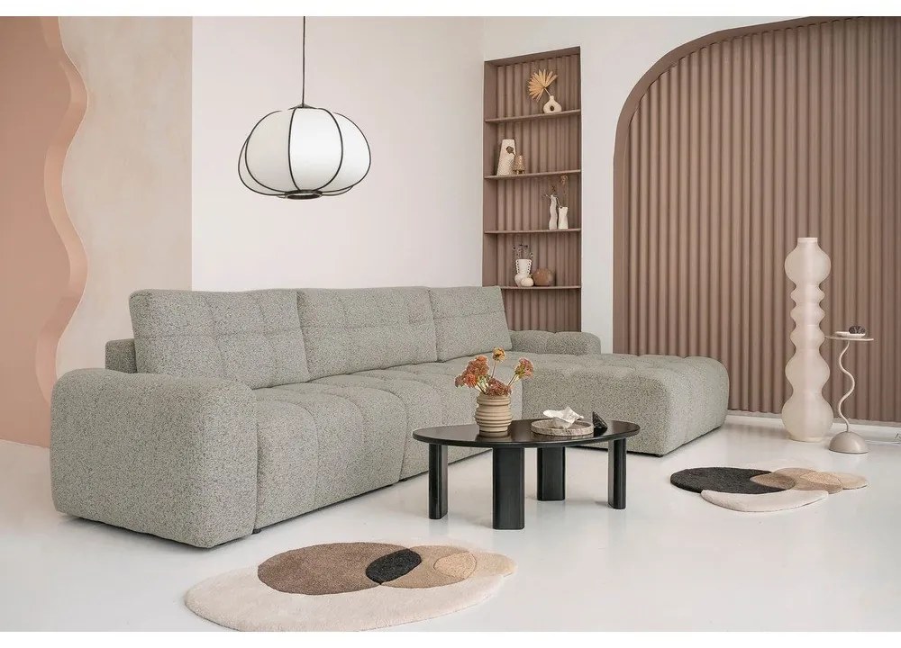 Svetlohnedá rozkladacia modulárna rohová pohovka s úložným priestorom (pravý roh) Lulu – Miuform