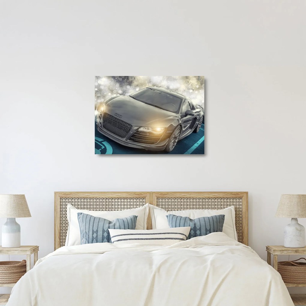 Sklenený obraz auta Audi - sivé (70x50 cm)