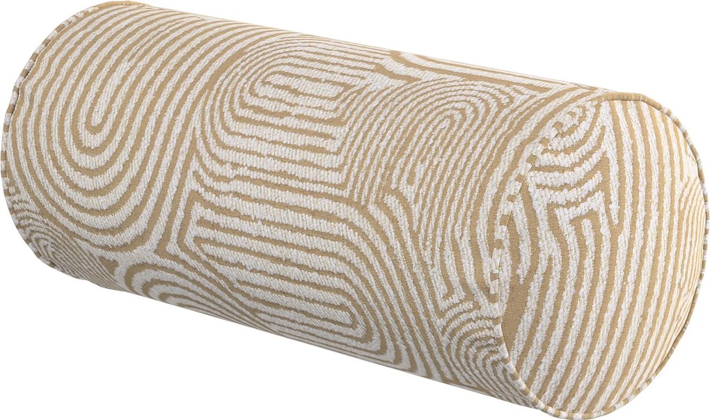 Jednoduchý valcový vankúš farba produktu béžová látka zapletaná, vzorované