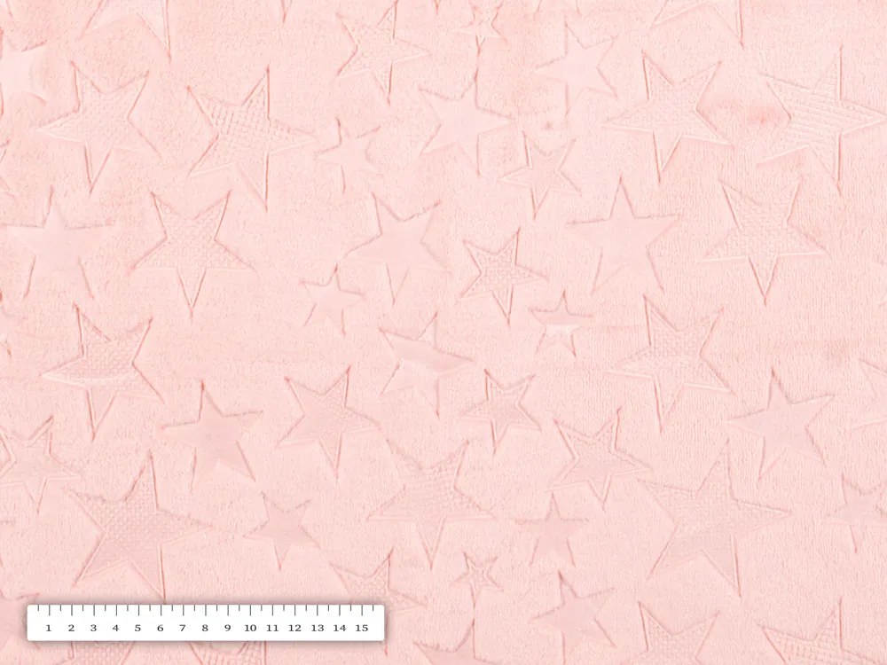 Biante Detská obojstranná deka Mikroplyš/Polar MIP-005 Hviezdičky - púdrovo ružová 75x100 cm