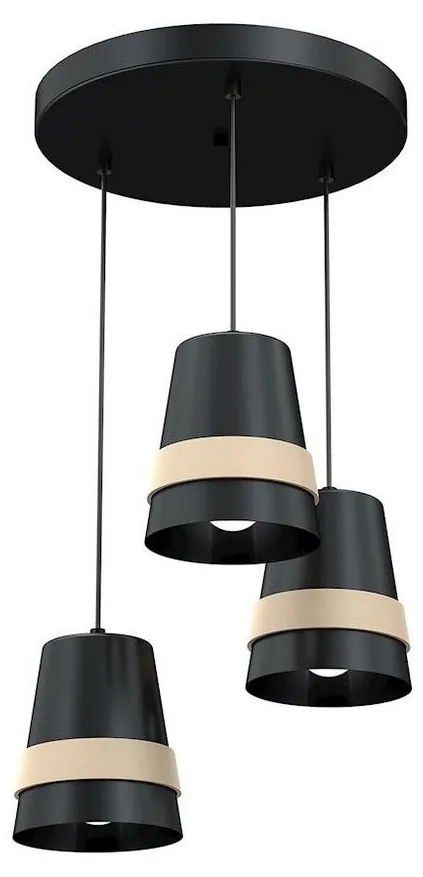 Luster na lanku VENEZIA 3xE27/60W/230V čierna