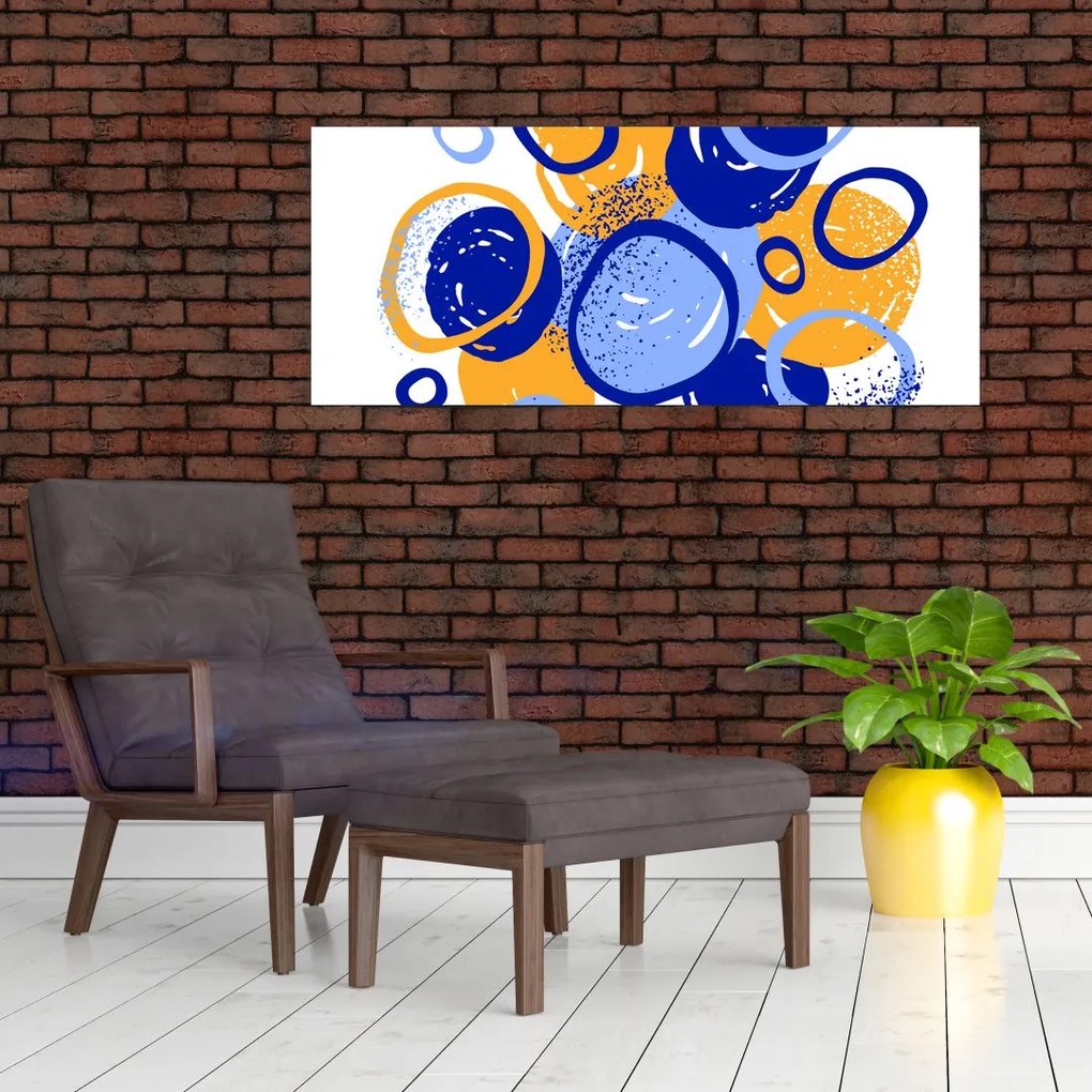 Obraz - Svetlý motív s kruhmi (120x50 cm)