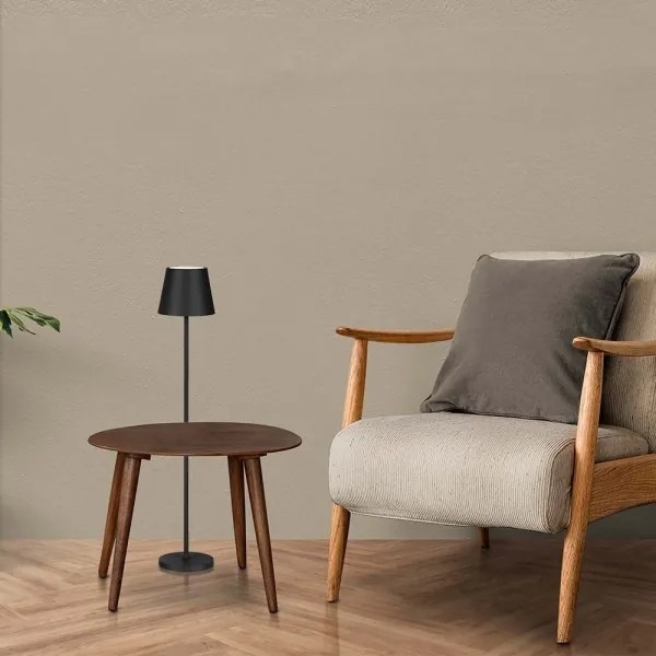 LED Stmievateľná nabíjacia stojacia lampa 3v1 LED/4W/5V 4400 mAh 3000K IP54 čierna