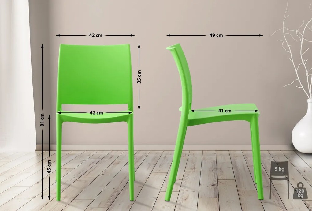 2x Stolička Meton - Zelená
