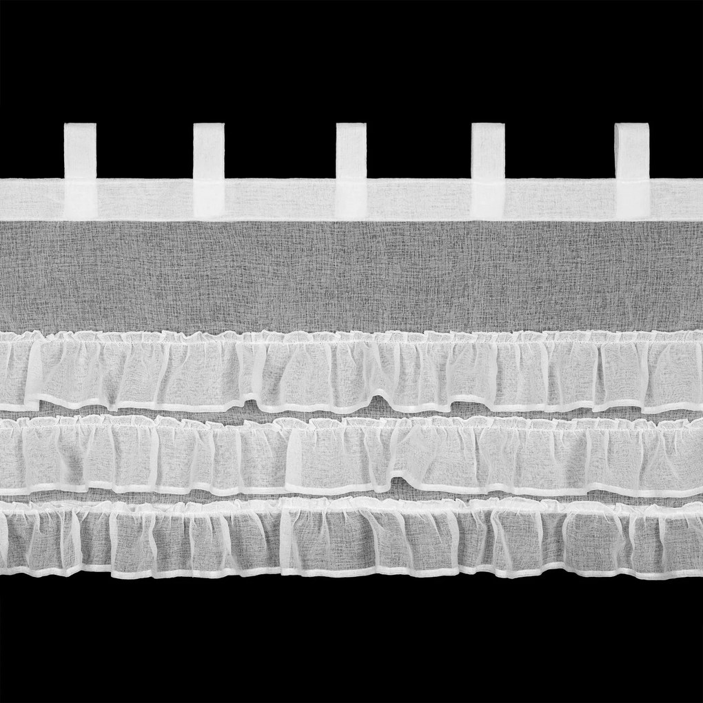 KRÁTKA ZÁCLONA NA PÚTKACH LILIAN1 150X45 CM BIELA