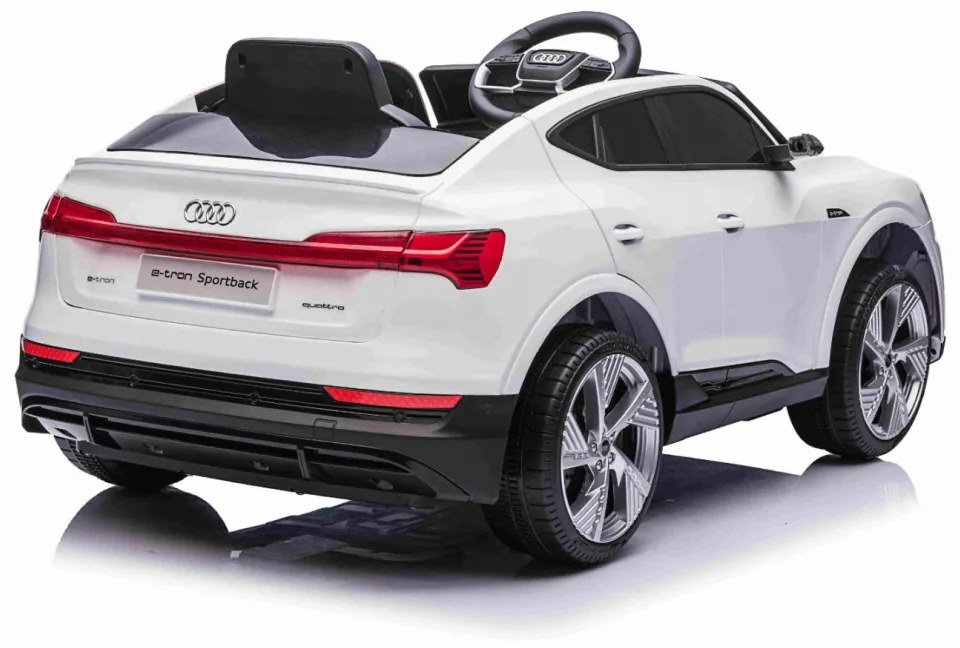 RAMIZ Elektrické autíčko - Audi E-Tron Sportback - biele - motor 4x25W - batéria 12V/7Ah -2024