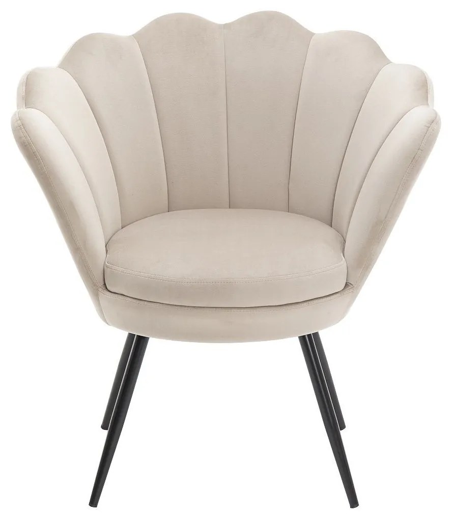 LuxuryForm DESIGN Kreslo FREY VELUR s čiernymi nohami - latte