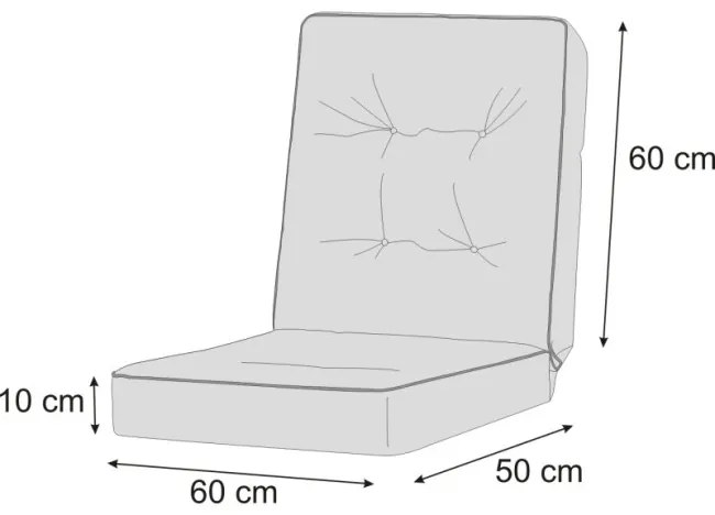 Vankúš na záhradnú hojdačku VENUS 60 cm béžový, ekolen