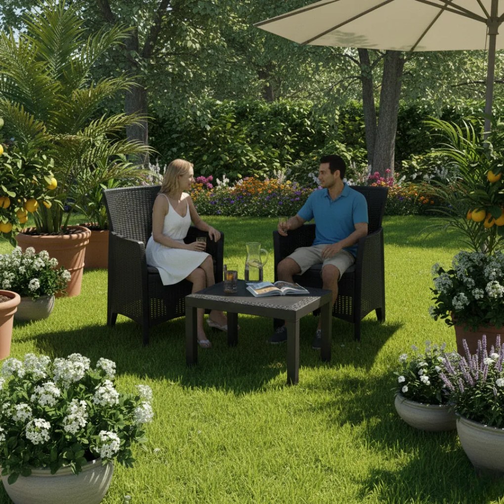 Záhradný set FOREST, 3-dielny, antracitová I.P.A.E-Progarden