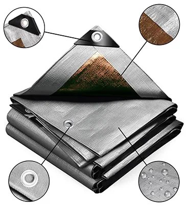 Foxigy Krycia plachta strieborno - hnedá 2x2 m 210 g/m2