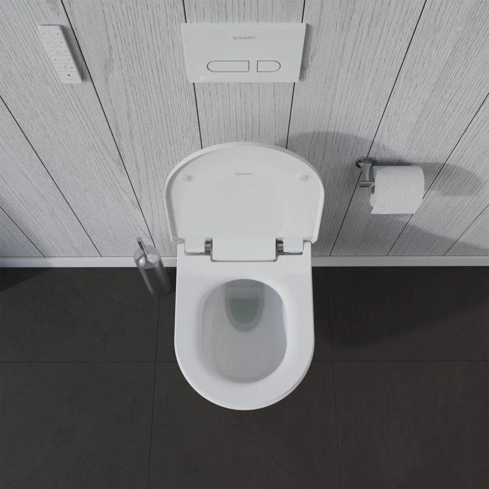DURAVIT ME by Starck závesné WC Rimless pre SensoWash, s hlbokým splachovaním 370 x 570 mm, biela, s povrchom HygieneGlaze, 2529592000