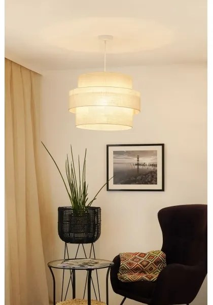 Brilagi - Luster na lanku SPACE YUTE 1xE27/15W/230V pr. 50 cm krémová/biela