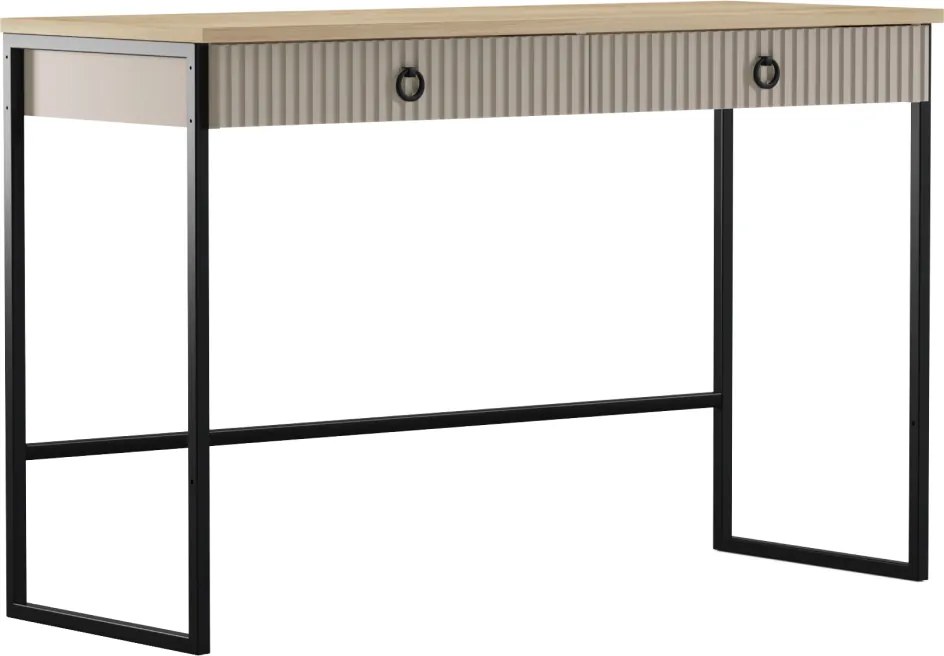 Toaletný stolík, sivohnedá Taupe/dub silverjack, DOMCA 2S