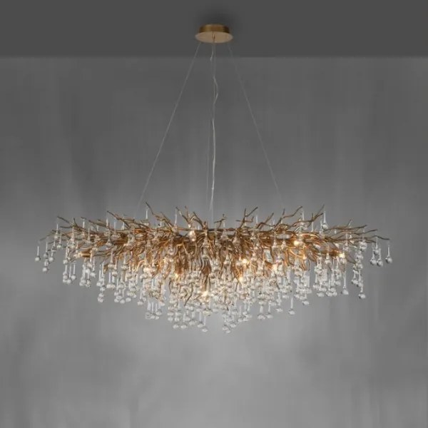 Paul Neuhaus 2031-11 - Luster na lanku ICICLE 15xG9/40W/230V 75x150 cm mosadz