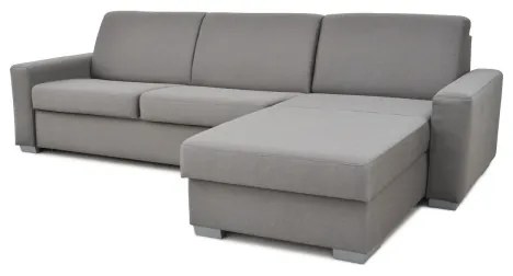 Rozkladacia rohová sedacia súprava LEKA, šedá, s úložným priestorom, do L