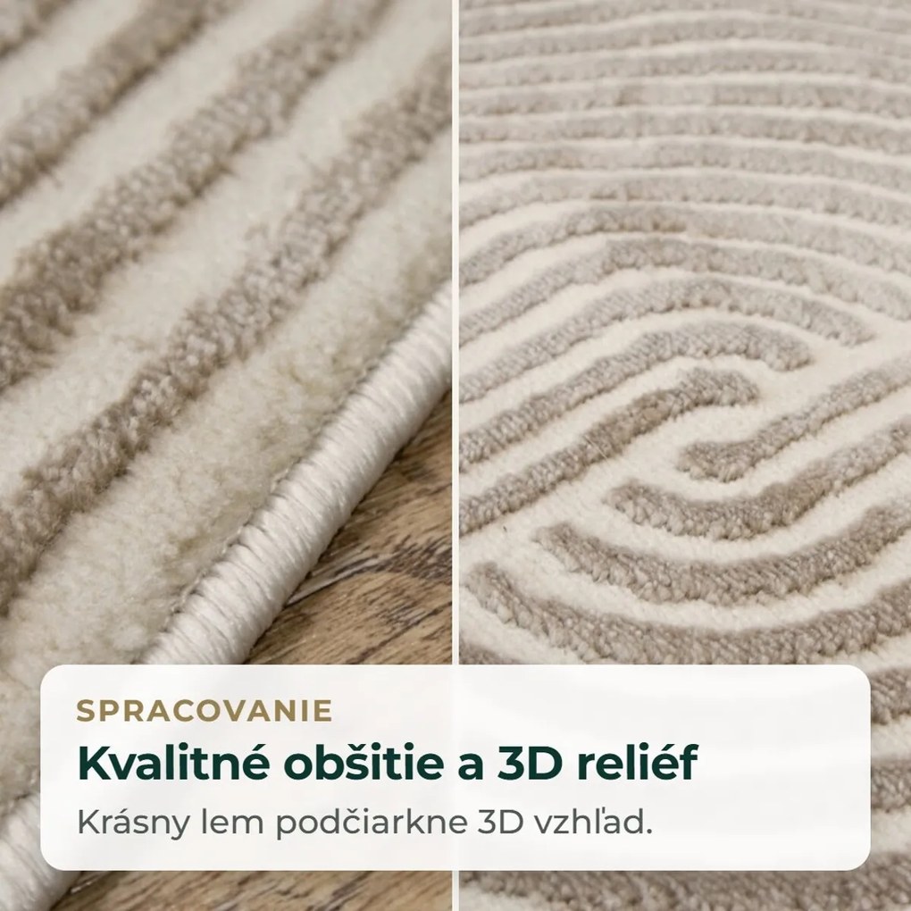 Angel Carpet, Kusový koberec Zafiro 19 Gold, 60x110, žltá, kancelária