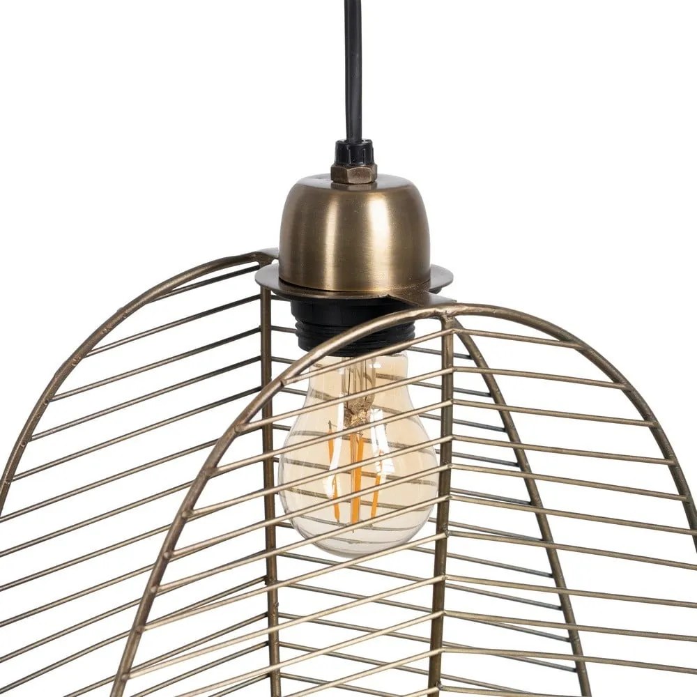 Závesné svietidlo v zlatej farbe s kovovým tienidlom – Ixia