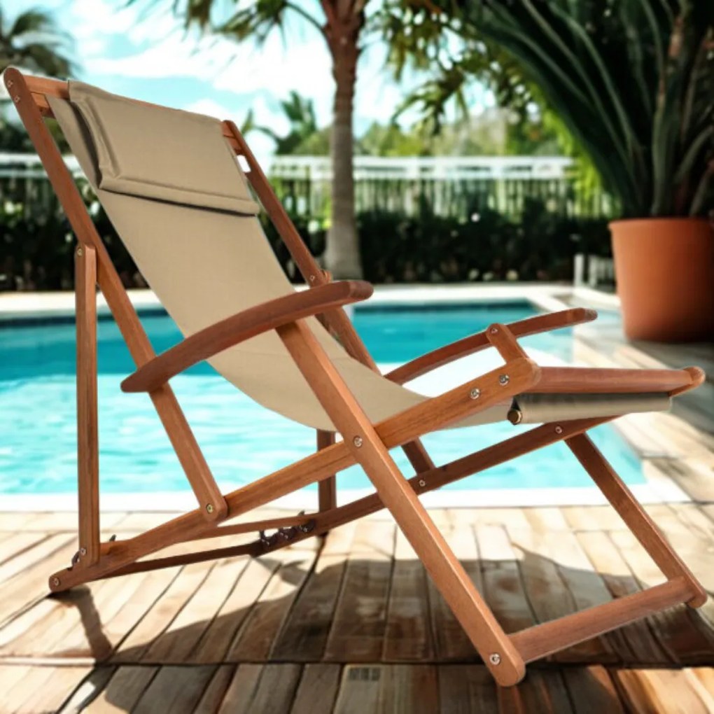 Záhradné lehátko SIENA, 65x87x102cm, bežová Jurhan