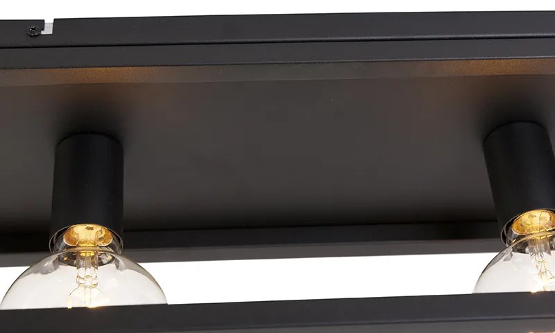 Priemyselné stropné svietidlo čierne 99,5 cm 4-žiarovkové - Cage