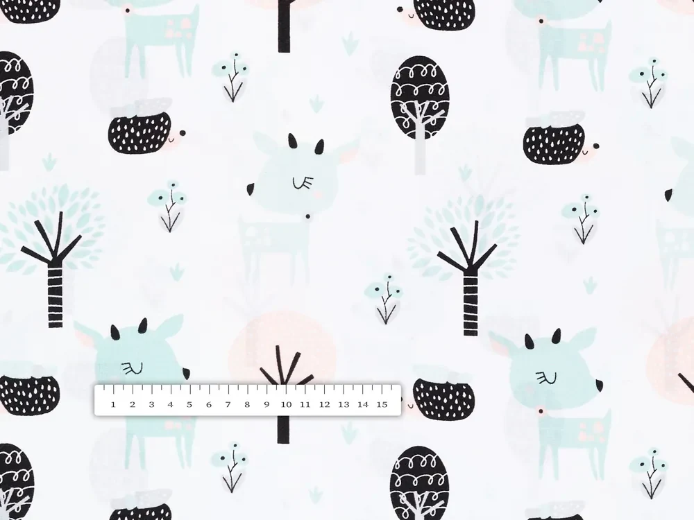 Biante Detské bavlnené posteľné obliečky do postieľky Sandra SA-369 Srnčekovia a ježkovia v lese Do postieľky 100x135 a 40x60 cm