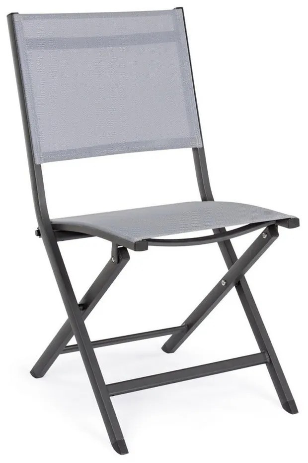 Sivá kovová záhradná stolička Elin – Bizzotto