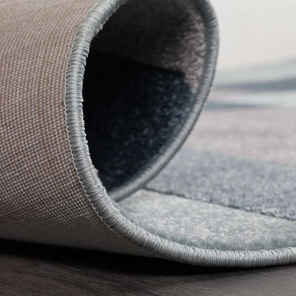 Flair Rugs, Kusový koberec Hand Carved Cosmos Denim Blue, 80x150, modrá, kancelária