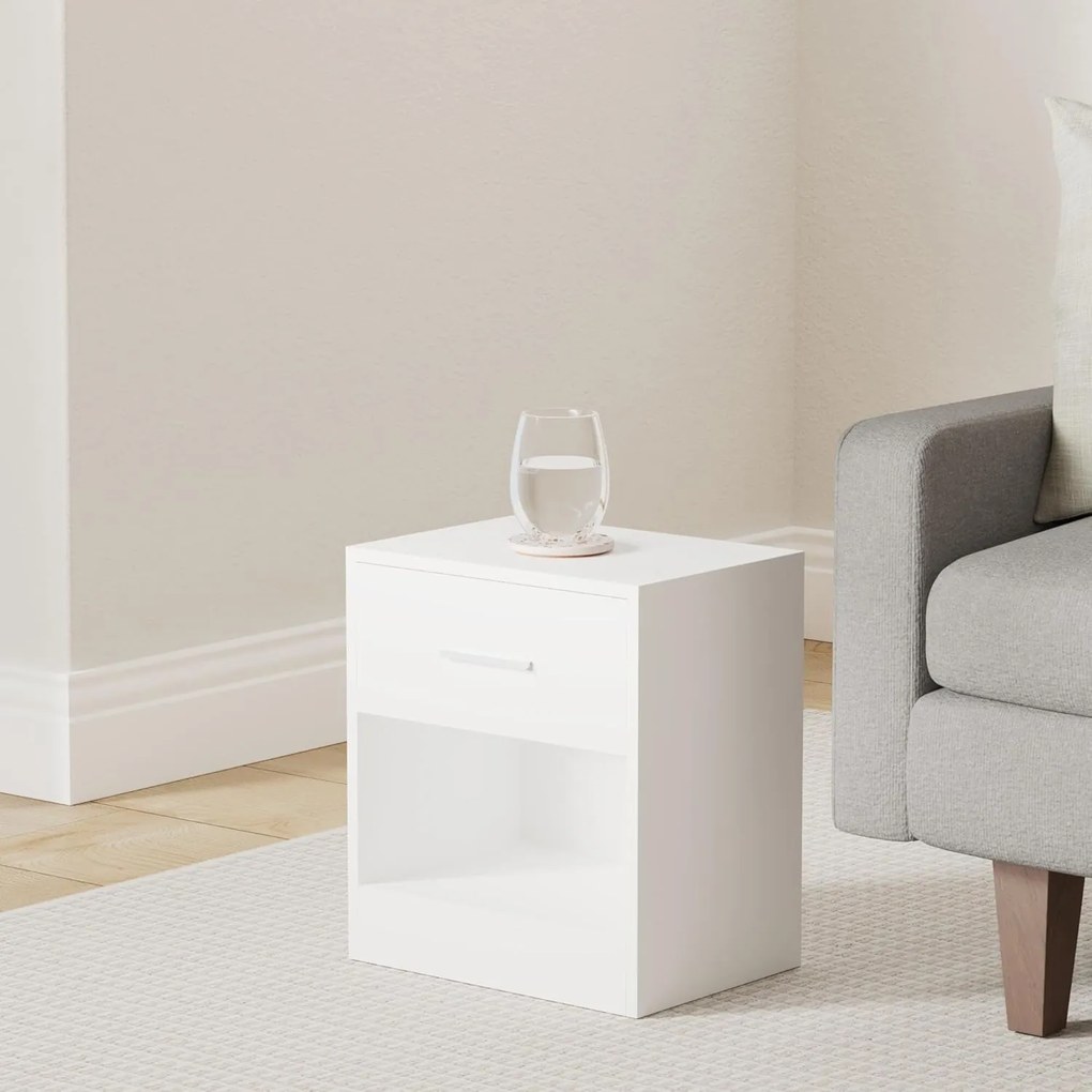 Súprava 2 ks nočných stolíkov Vasagle Lauren biela